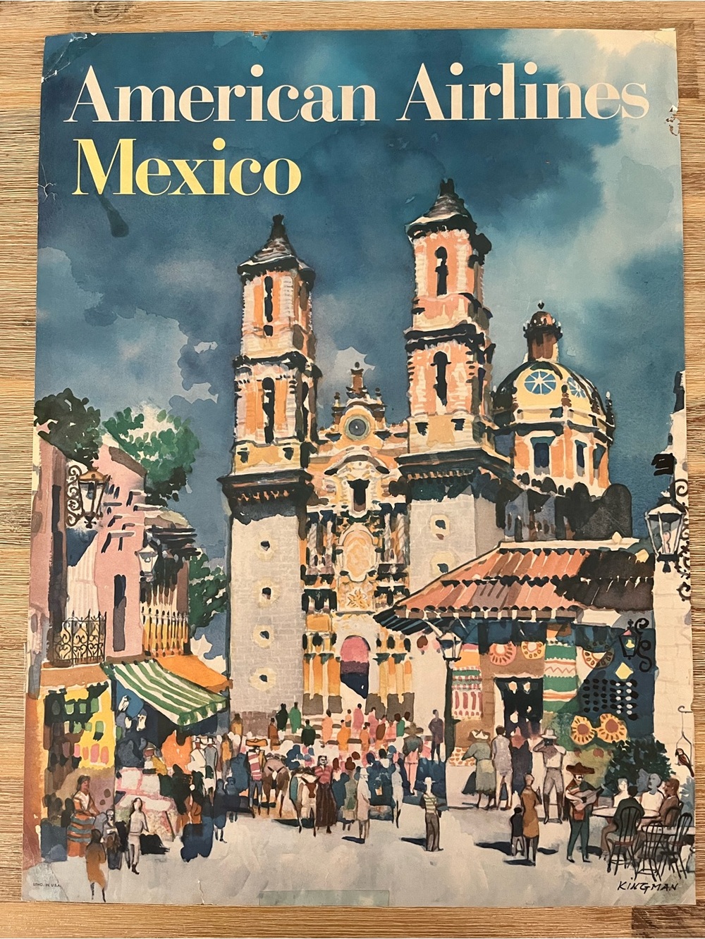 American Airlines Mexico Vintage Travel Poster